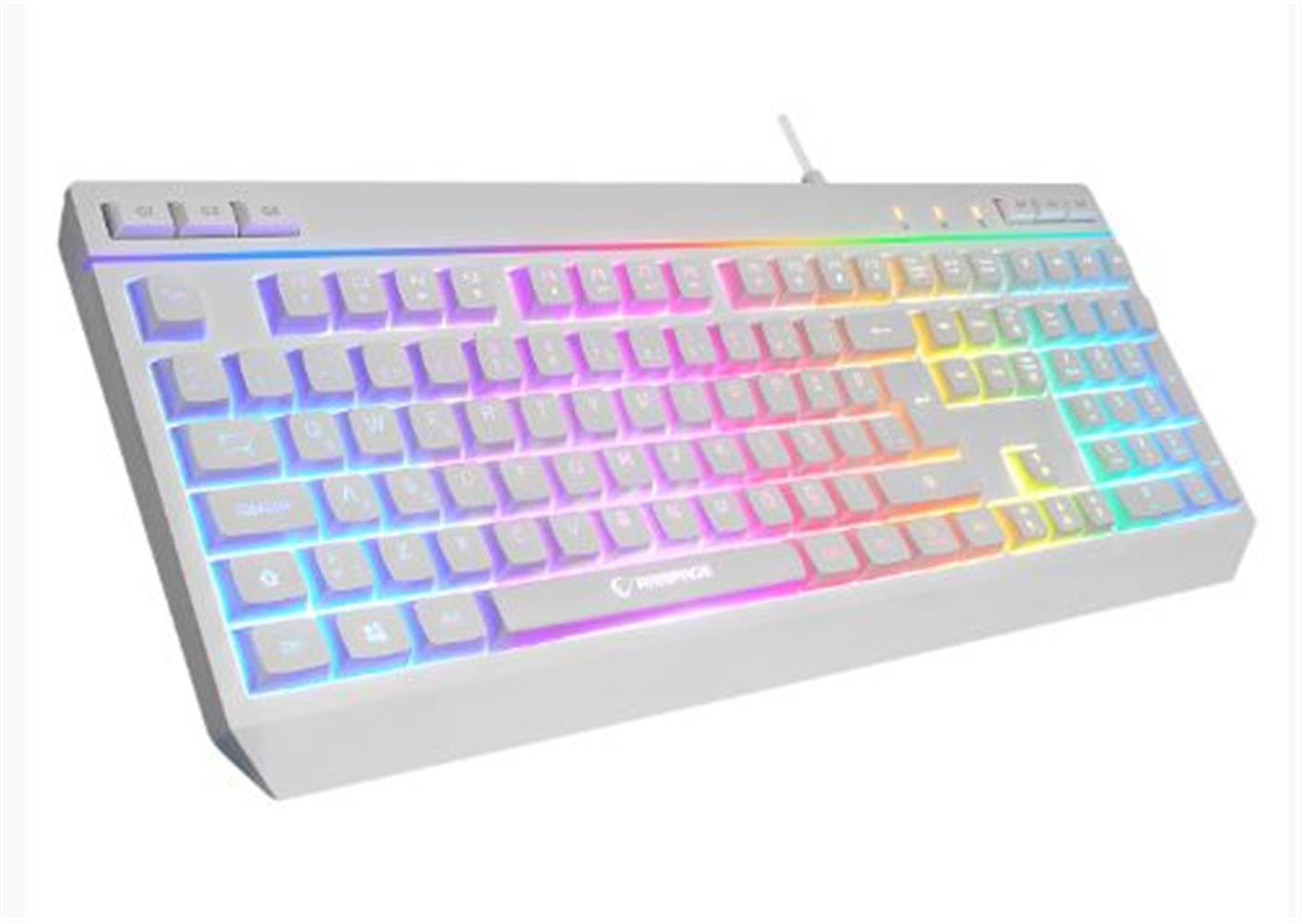 Rampage KM-R57 Beyaz RGB Aydınlatmalı Q Oyuncu Multmedia Klavye ve 12800 DPI Mouse Gaming Set