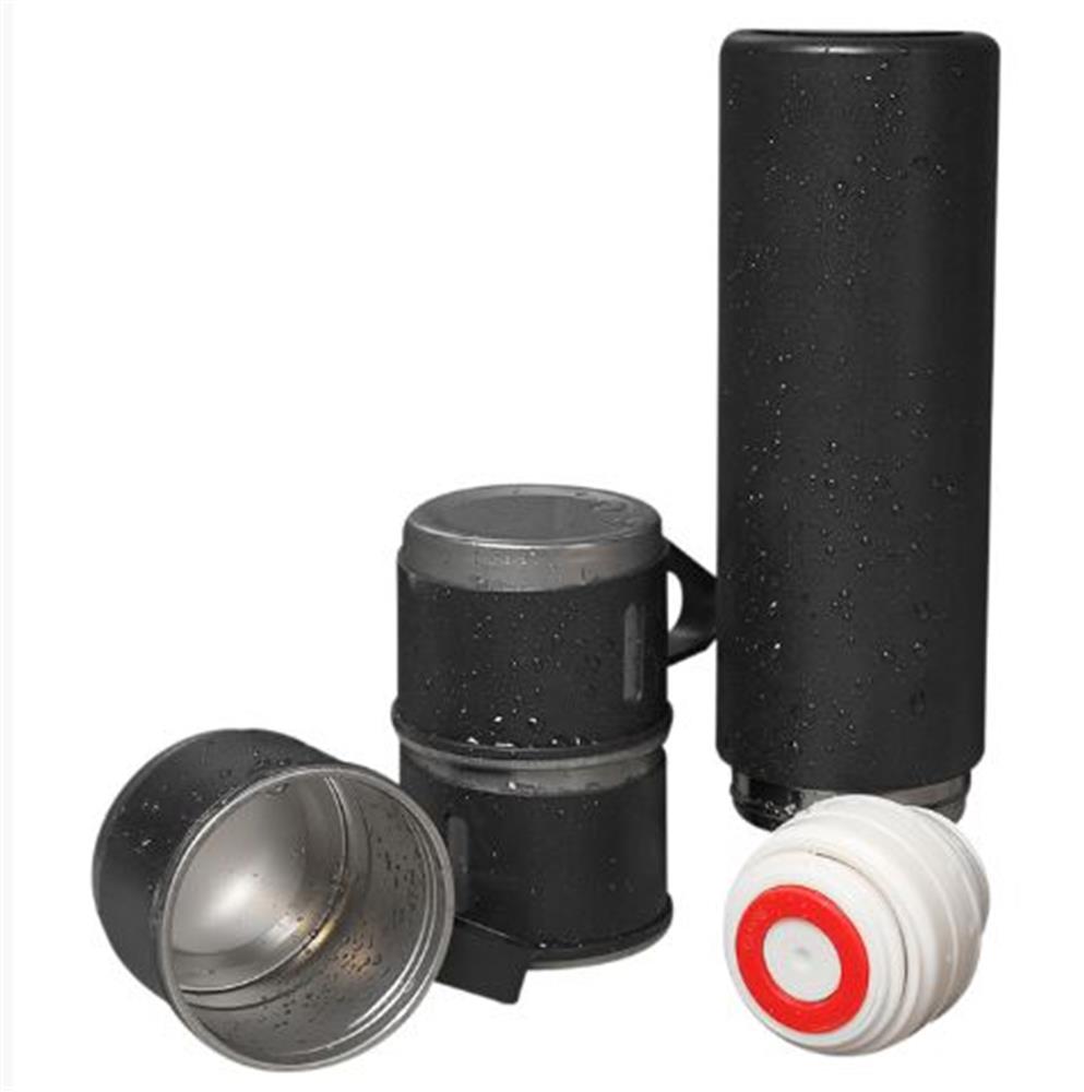HYTECH HY-TM11 MAT SIYAH 500ML I 304 DI 201 3LU PASLANMAZ ELIK TERMOS KUPA-BARDAK SETI