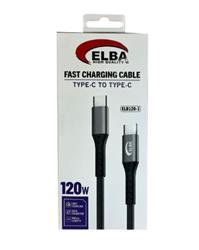 Elba Elb120-1 120w   Type-c To Type-c 1Mt Siyah Örgülü  Şarj Kablosu ( Data Veri )