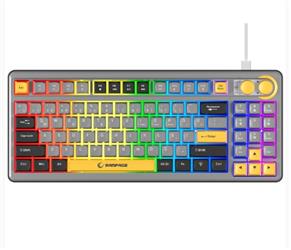 Rampage CYCLONE Gri-Siyah-Sarı USB RGB Aydınlatmalı Q Compact Membrane Gaming Oyuncu Klavye