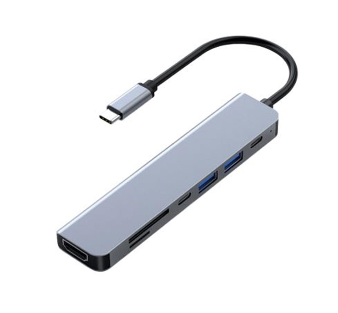 FRISBY FA-7684C TYPE-C -7IN1 USB-C+HDMI +SD-TF+USB3.0+PD+USB-C