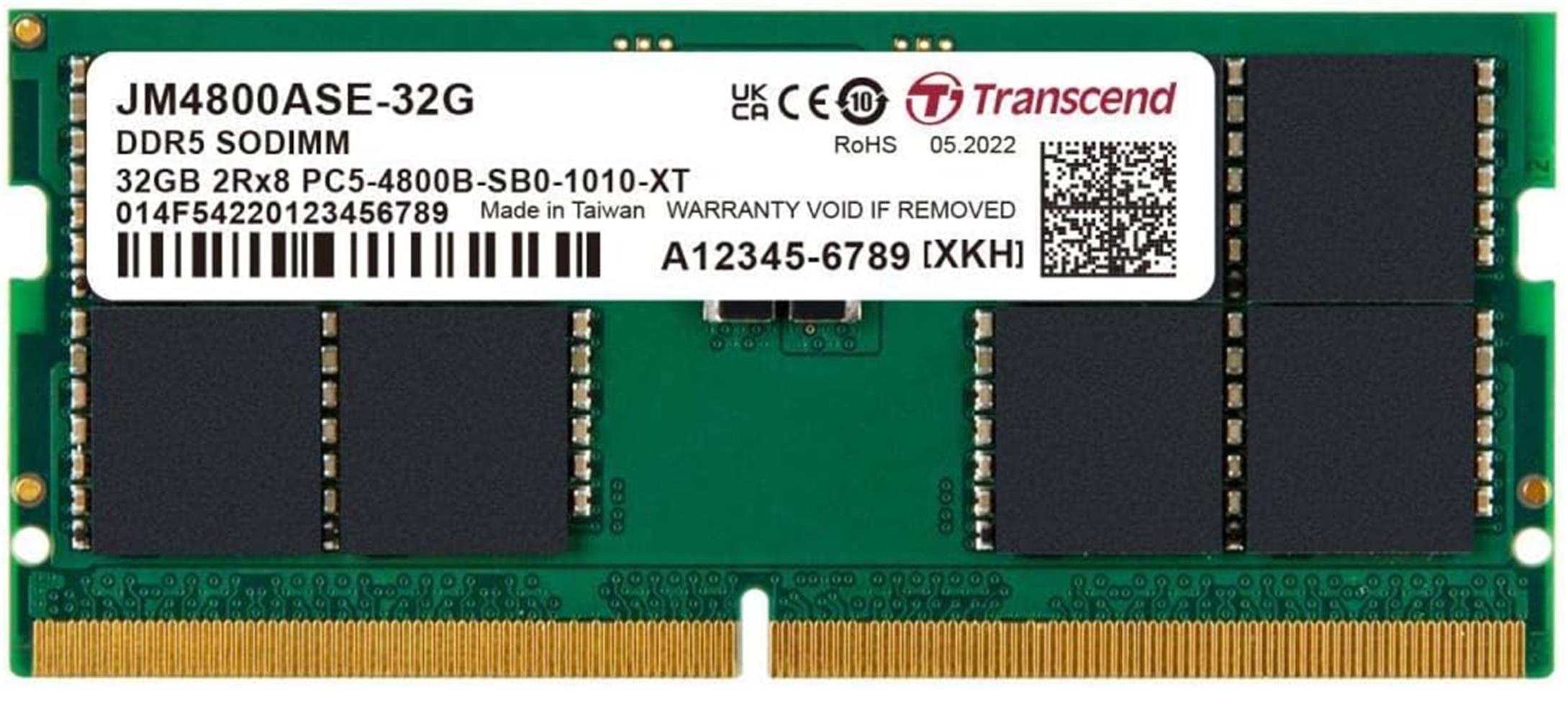 Transcend 32Gb(1X32Gb) 4800Mhz Sodımm Cl40 Ddr5 Notebook Ram (Jm4800Ase-32G)