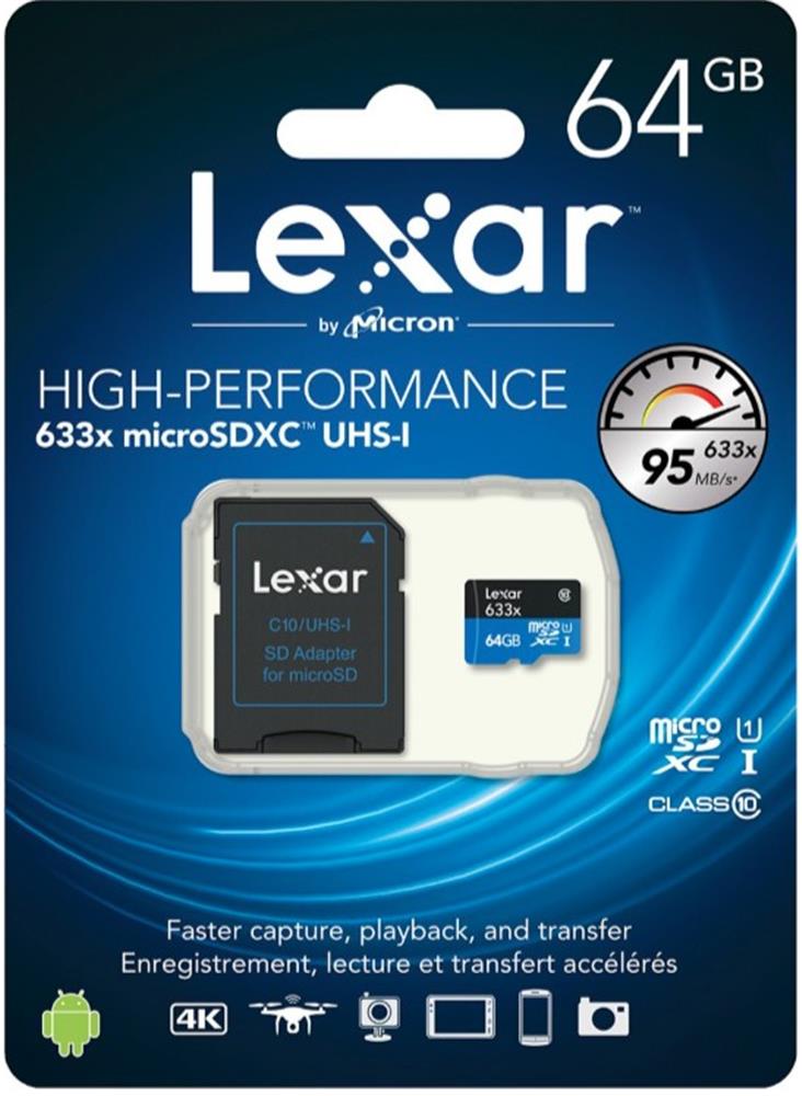 LEXAR 64GB C10 A1 V30 U3  HAFIZA KARTI + ADAPTR