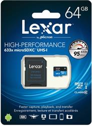 Lexar 64GB C10 A1 V30 U3  Hafıza Kartı + Adaptör