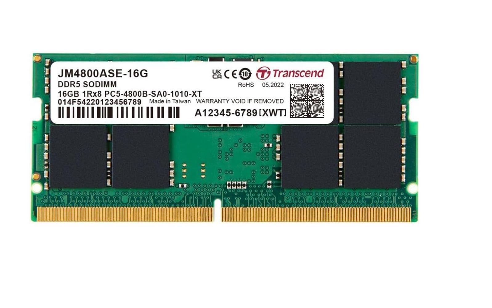 Transcend Jm4800Ase-16G 16Gb Ddr5 4800Mhz Cl40 1.1V Notebook Ram