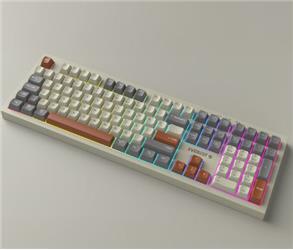 Everest KM-78 Rena Krem-Gri-Kahve Kablosuz 2.4 + BT RGB Aydınlatmalı Sessiz Q  Klavye + Mouse Se