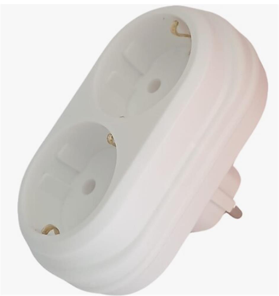 Mutlusan İkili Topraklı Fiş-Priz Düz Tip Beyaz (001 170 033006 00 00)