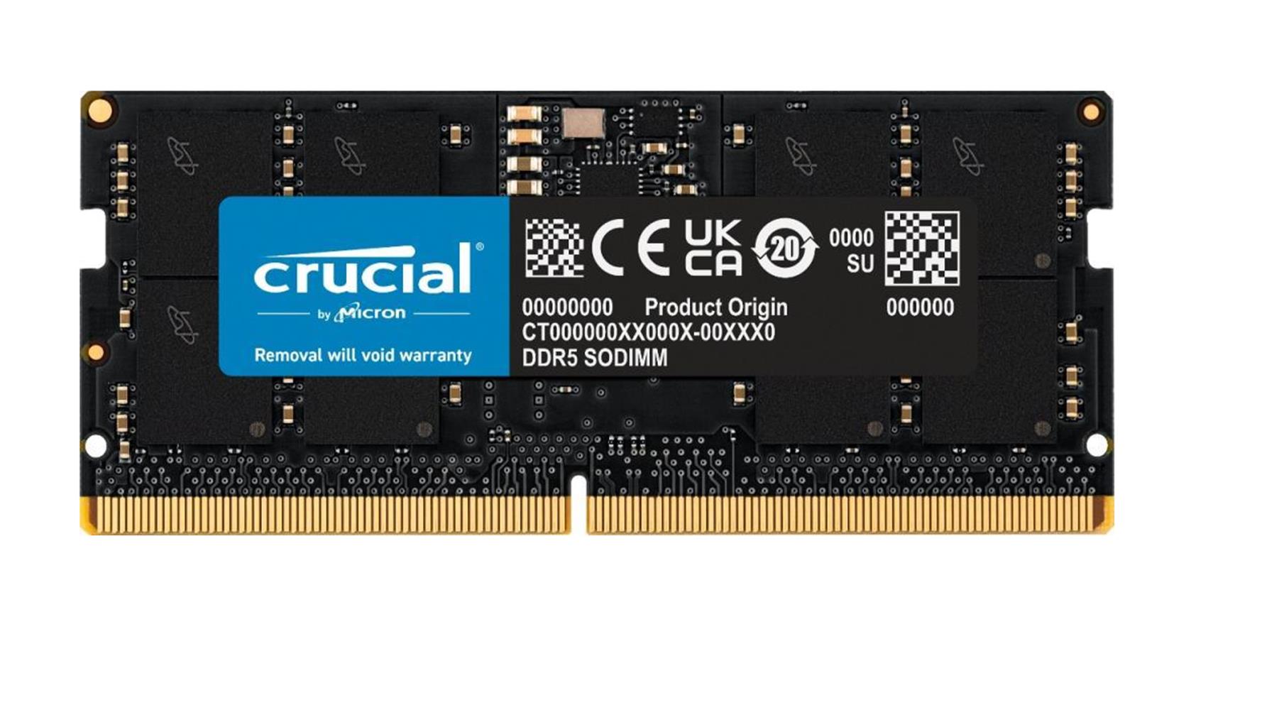 Crucial Basics 16Gb Ddr5 4800Mhz Cb16Gs4800E Cl40 1.1V Sodımm Notebook Ram