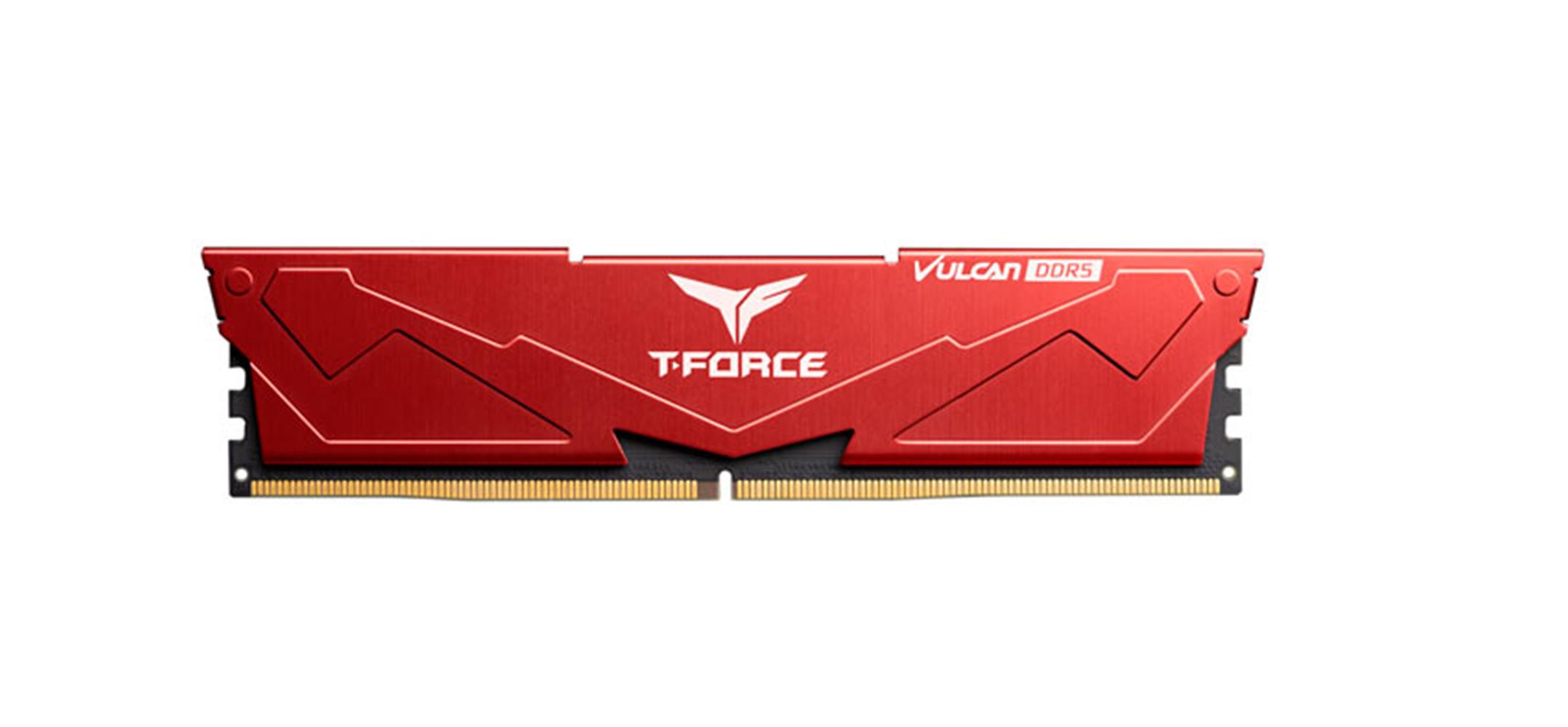 TEAM T-FORCE VULCAN RED 16GB (1X16GB) 6000MHZ DDR5 CL38 KIRMIZI GAMING RAM (FLRD516G6000HC38A01)