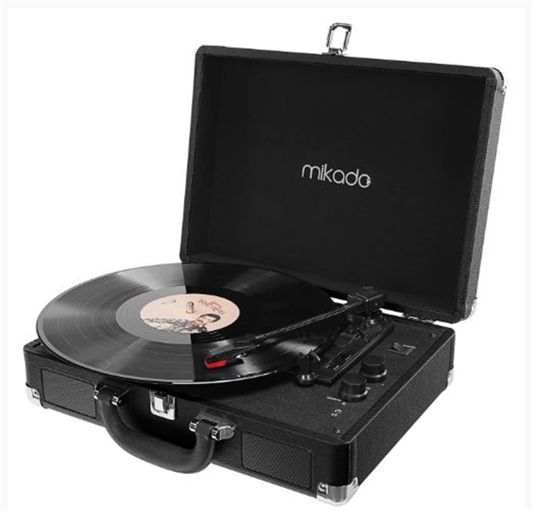 MIKADO NOSTALGIA MN-P317 SIYAH PIKAP+RCA+BLUETOOTH DESTEKLI MUZIK KUTUSU