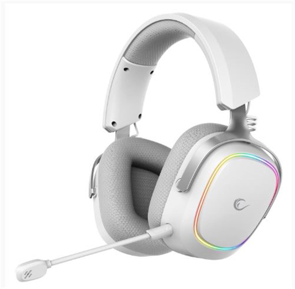 Rampage Retsu Beyaz-Gri Kablosuz 2.4G+ Bluetooth Kumaş  Deri  Earpad Mikrofonlu Oyuncu Kulaklığı