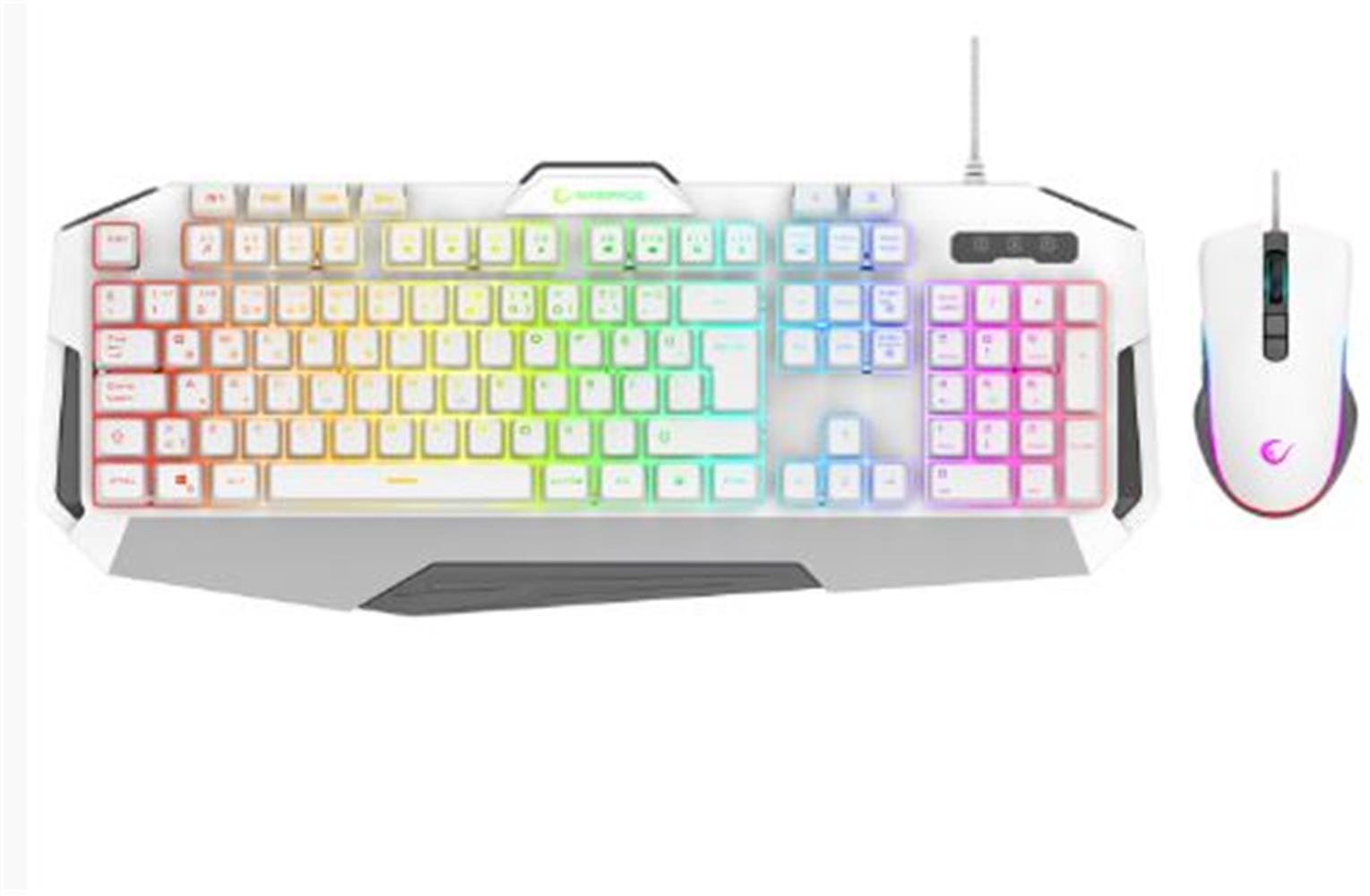 Rampage Km-34 Glare Beyaz Usb Rgb Aydınlatmalı Q 12800 Dpı Mouse Gaming Oyuncu Klavye Set