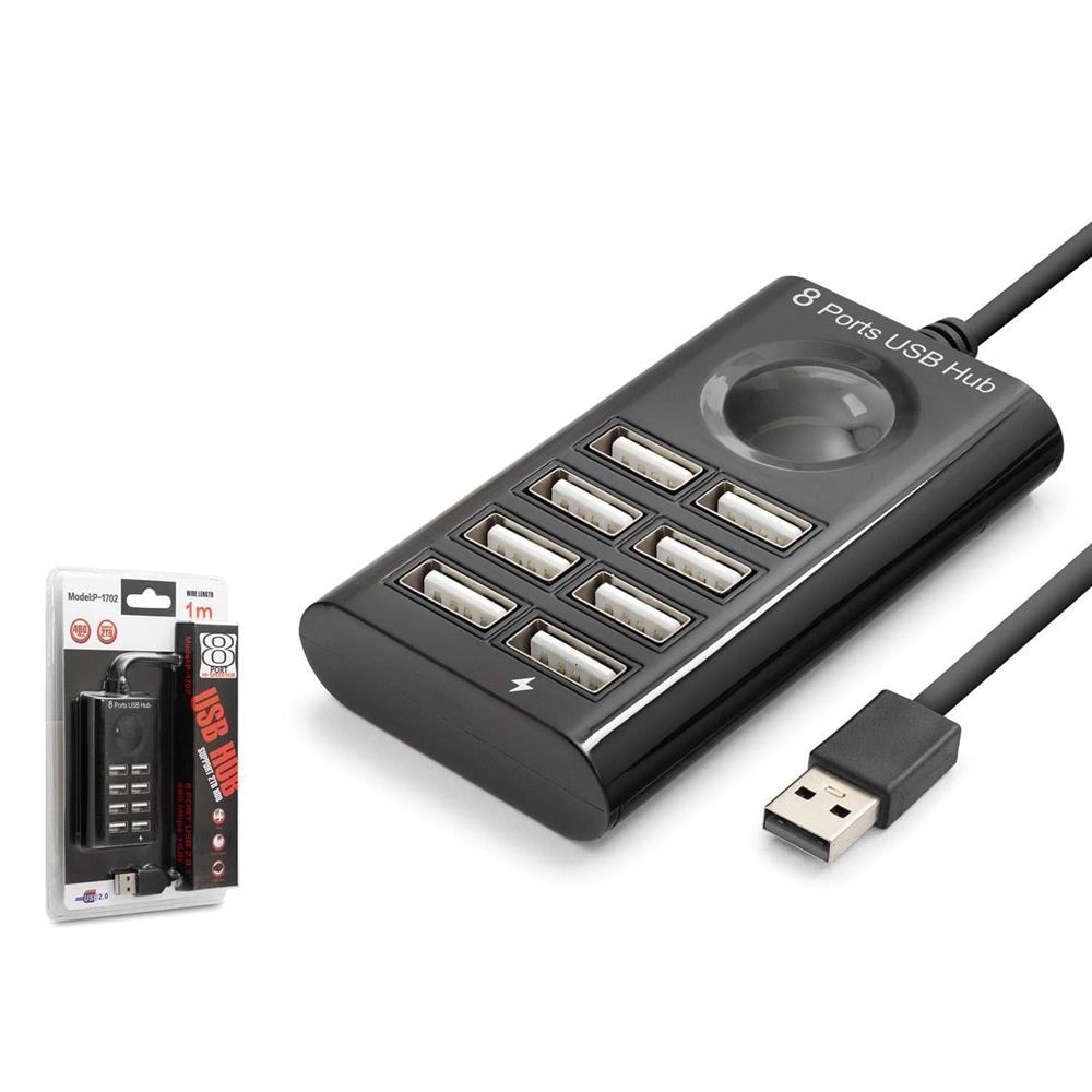 Hadron Hdx7052 Usb Hub 8-Usb 8İn1 1M Siyah