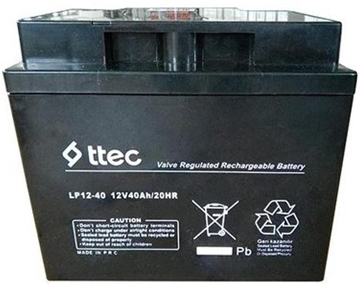 Ttec 12V 40Ah Bakımsız Kuru Akü