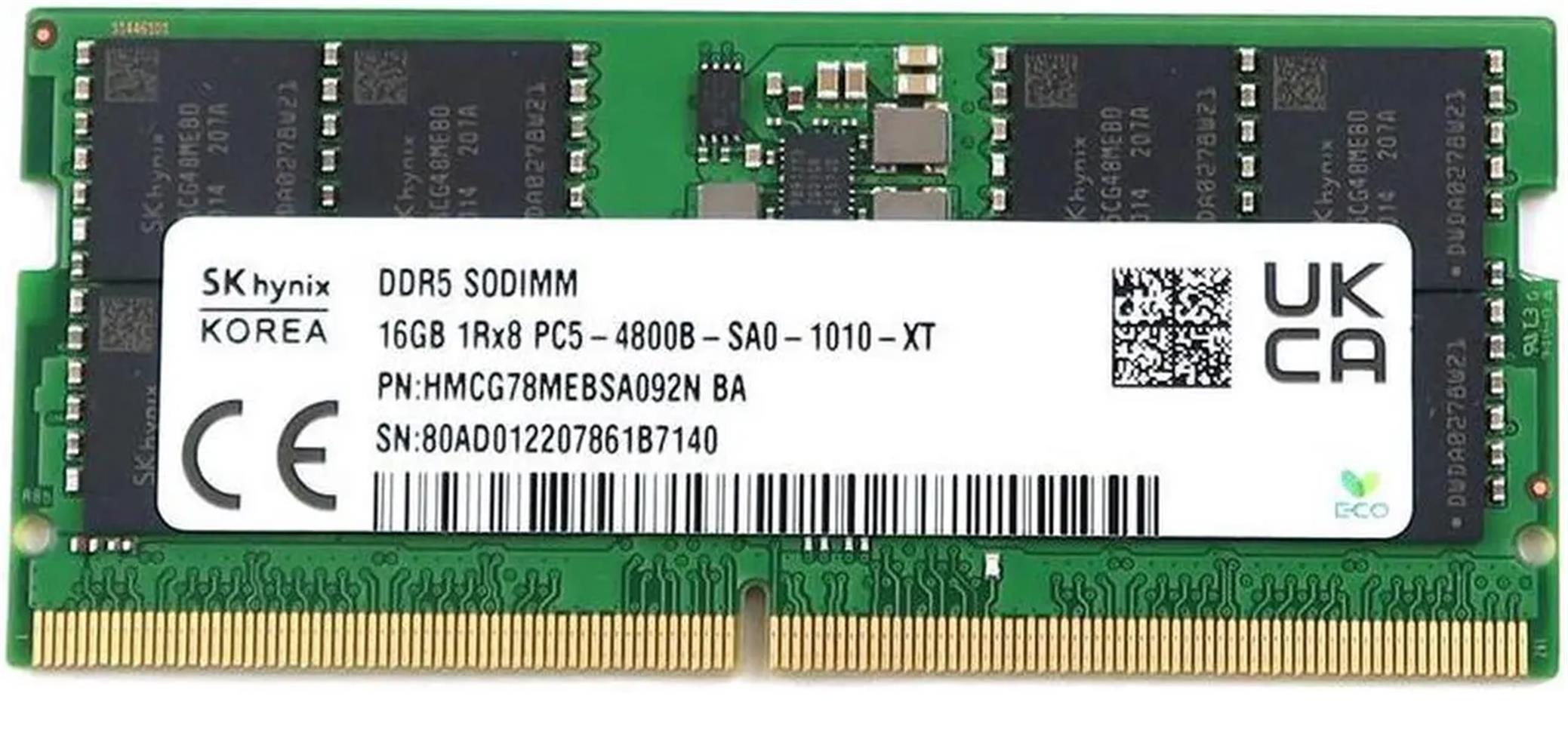 Hynıx 16Gb Ddr5 4800Mhz Hynıx 1.1V Sodimm Hmcg78Mebsa092N-Ba Notebook Ram