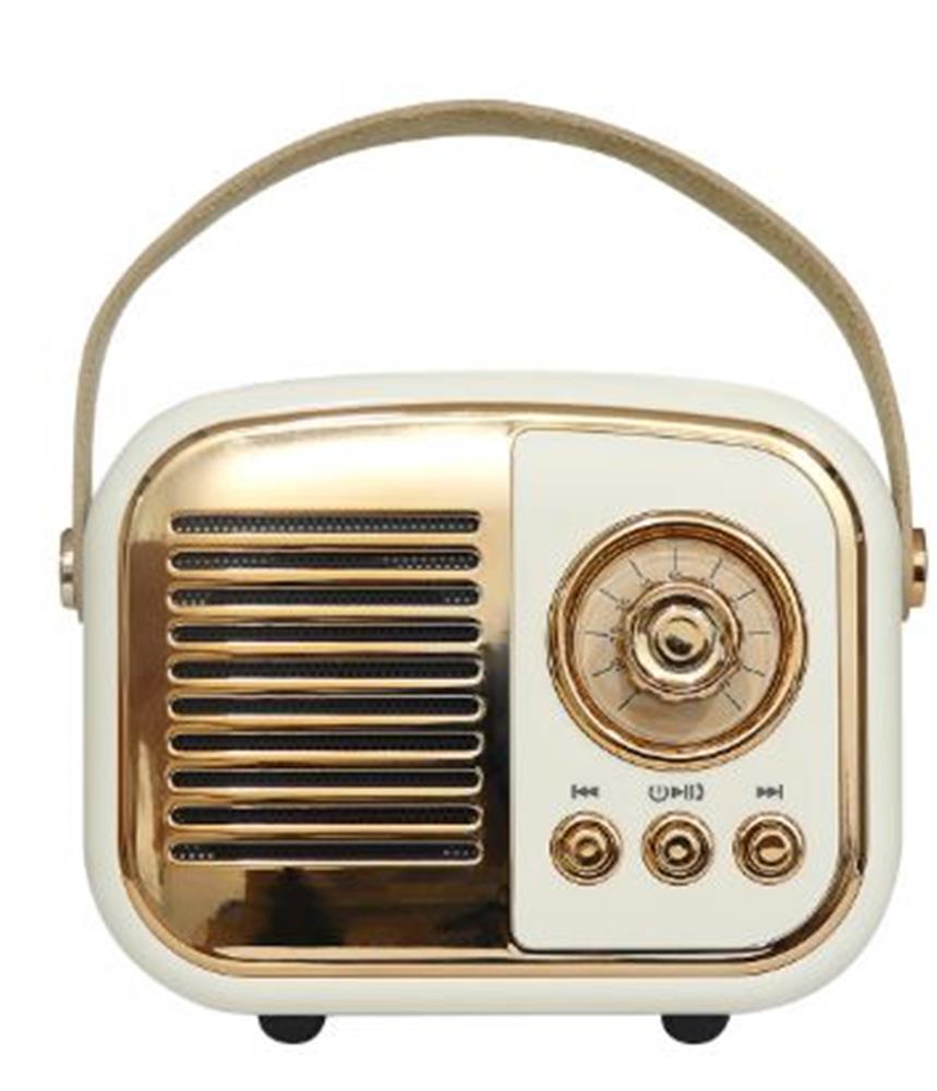 Mikado Md-24Bt Echoes 3W 800Mah Beyaz Usb+Tf Kart+Bluetooth Destekli Klasik Retro Müzik Kutusu