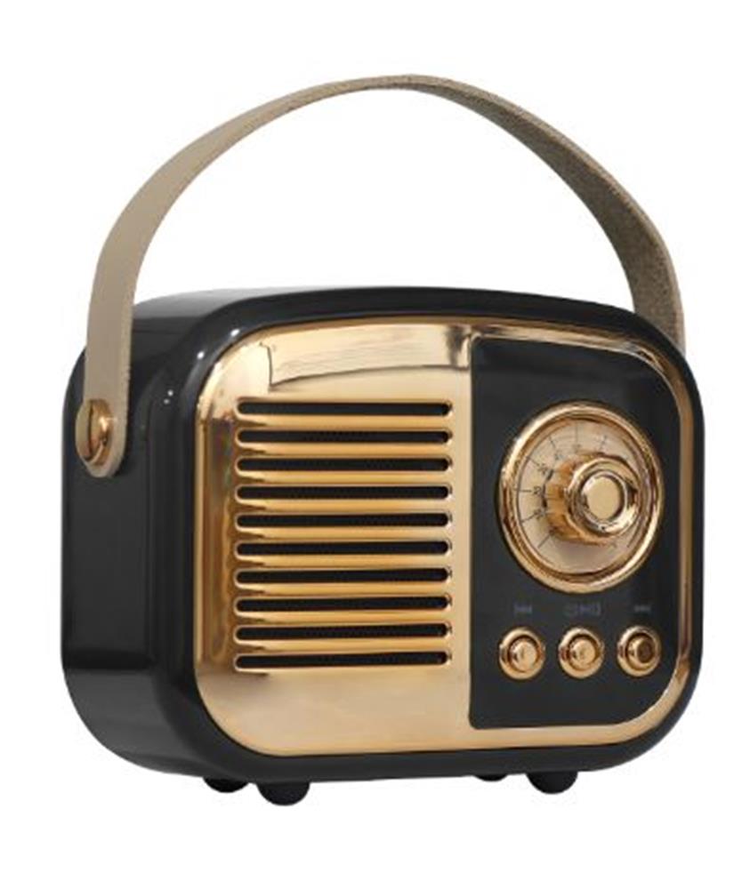 Mikado Md-24Bt Echoes 3W 800Mah Siyah Usb+Tf Kart+Bluetooth Destekli Klasik Retro Müzik Kutusu