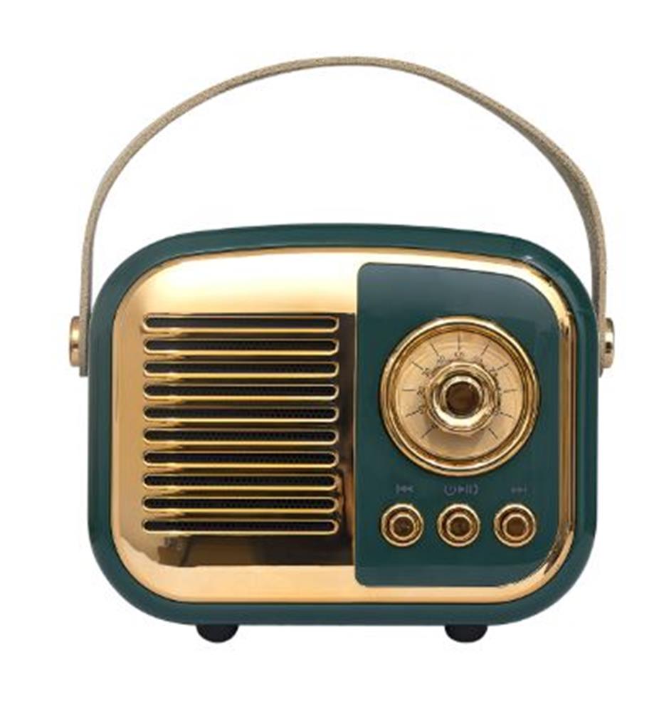 Mikado Md-24Bt Echoes 3W 800Mah Yeşil Usb+Tf Kart+Bluetooth Destekli Klasik Retro Müzik Kutusu