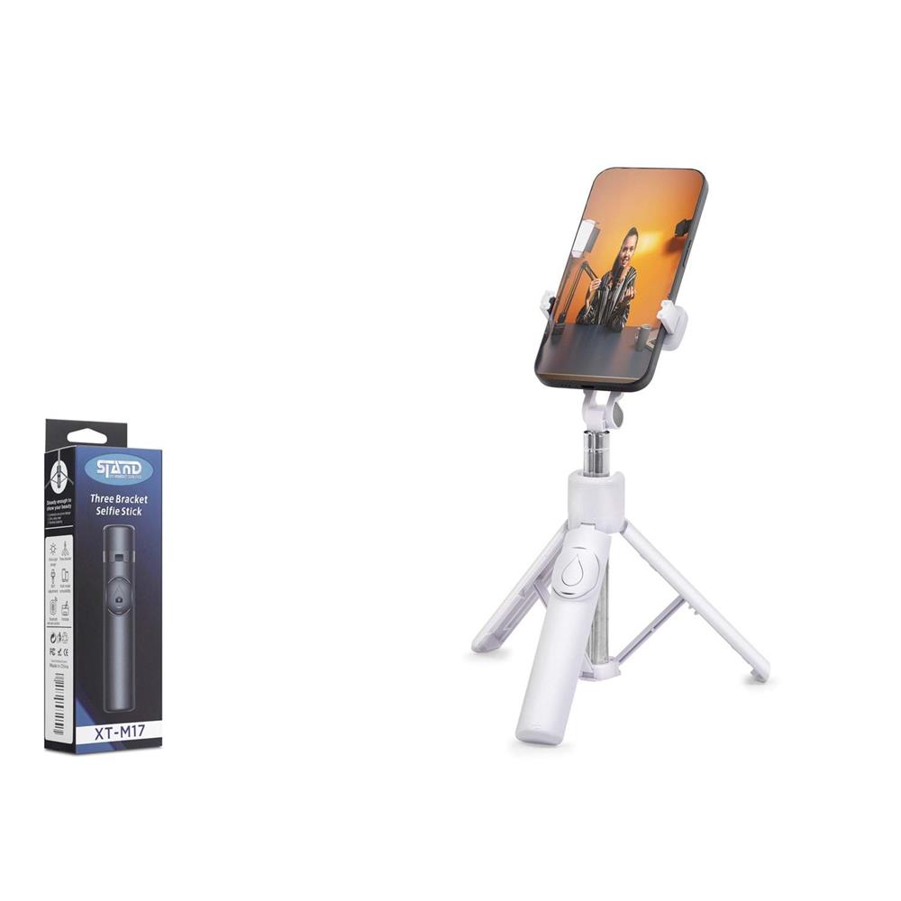 Nodar Nd1031 Tripod Selfie Çubuğu - Bluetooth 4.0 Uzaktan Kumandalı, 2'Si 1 Arada Kullanım Beyaz