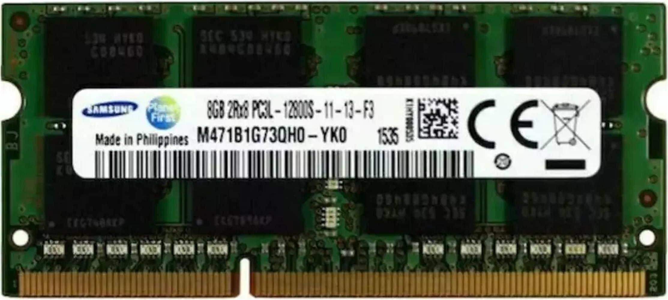 SAMSUNG 8GB DDR3 1600MHZ CL11 1.35V M471B1G73QHO-YKO NOTEBOOK RAM