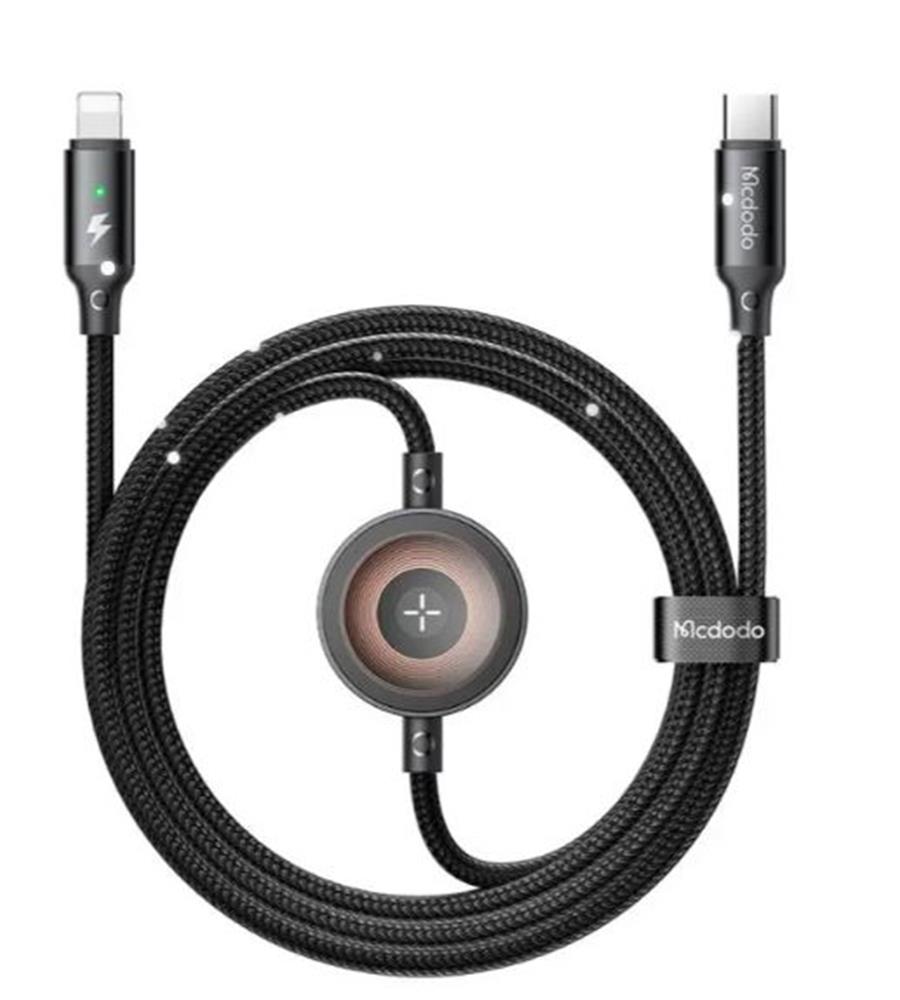 Mcdodo Ca-5680 36W 1 Lightning Ve 1 Watch Kablosuz Şarj Kablosu- Siyah