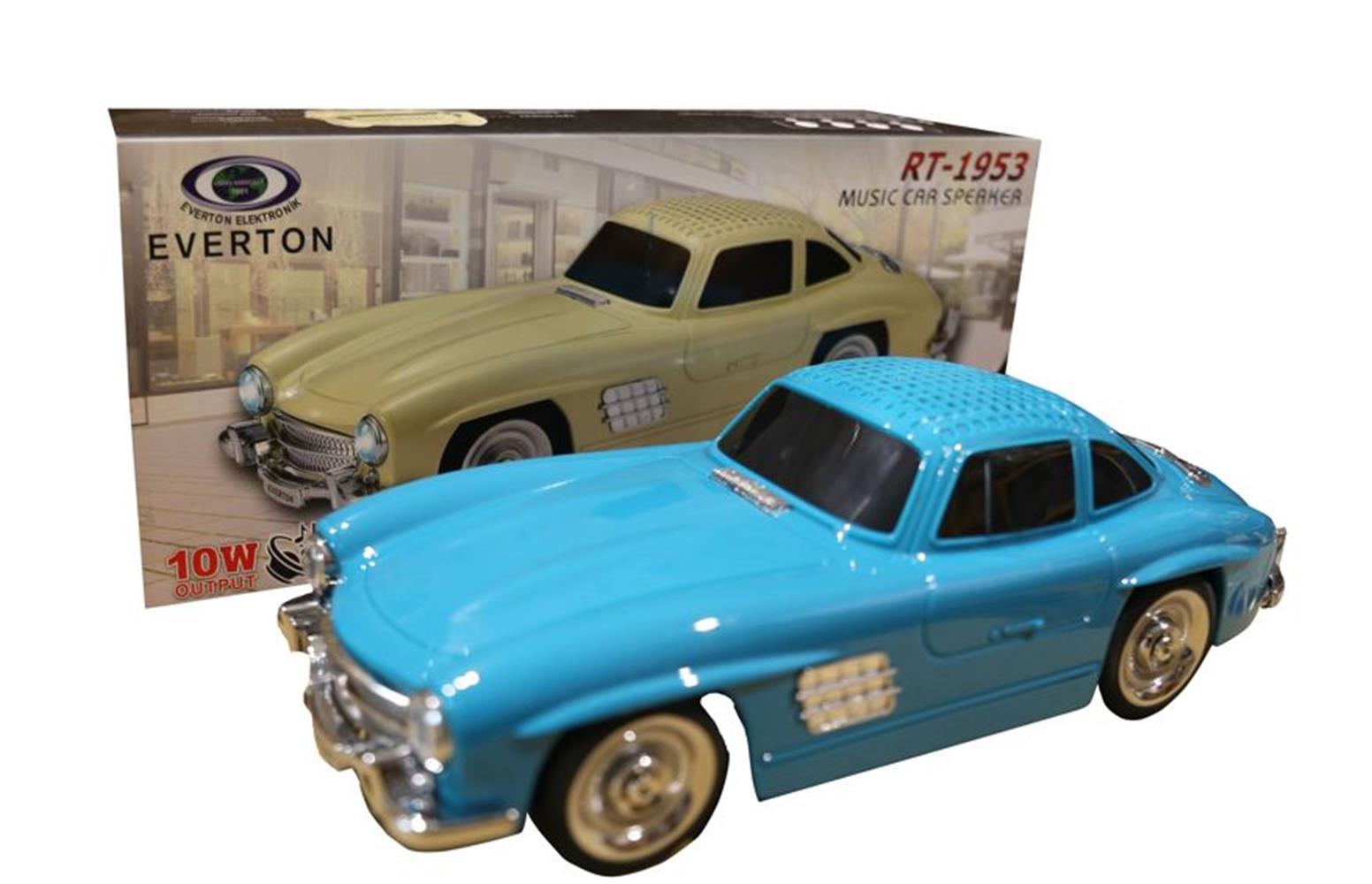 EVERTON RT-1953  Mavi (Blue) Arabalı  Bluetooth Fm-Usb-Tf-Aux Şarjlı Nostaljik Radyo