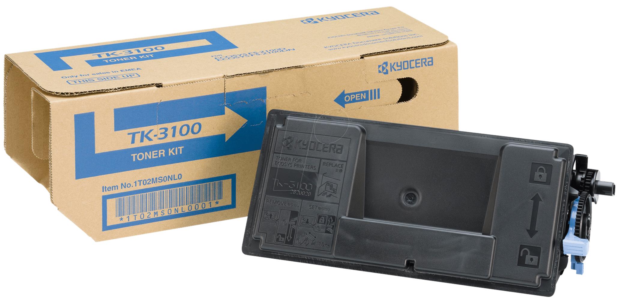 KYOCERA TK-3100 ORJİNAL FOTOKOPİ TONERİ ECOSYS M3040-3540DN FS-2100D-2100DN 12.500 SAYFA