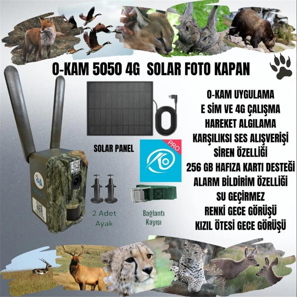 Okam O-Kam 5050 4G Solar Fotokapan