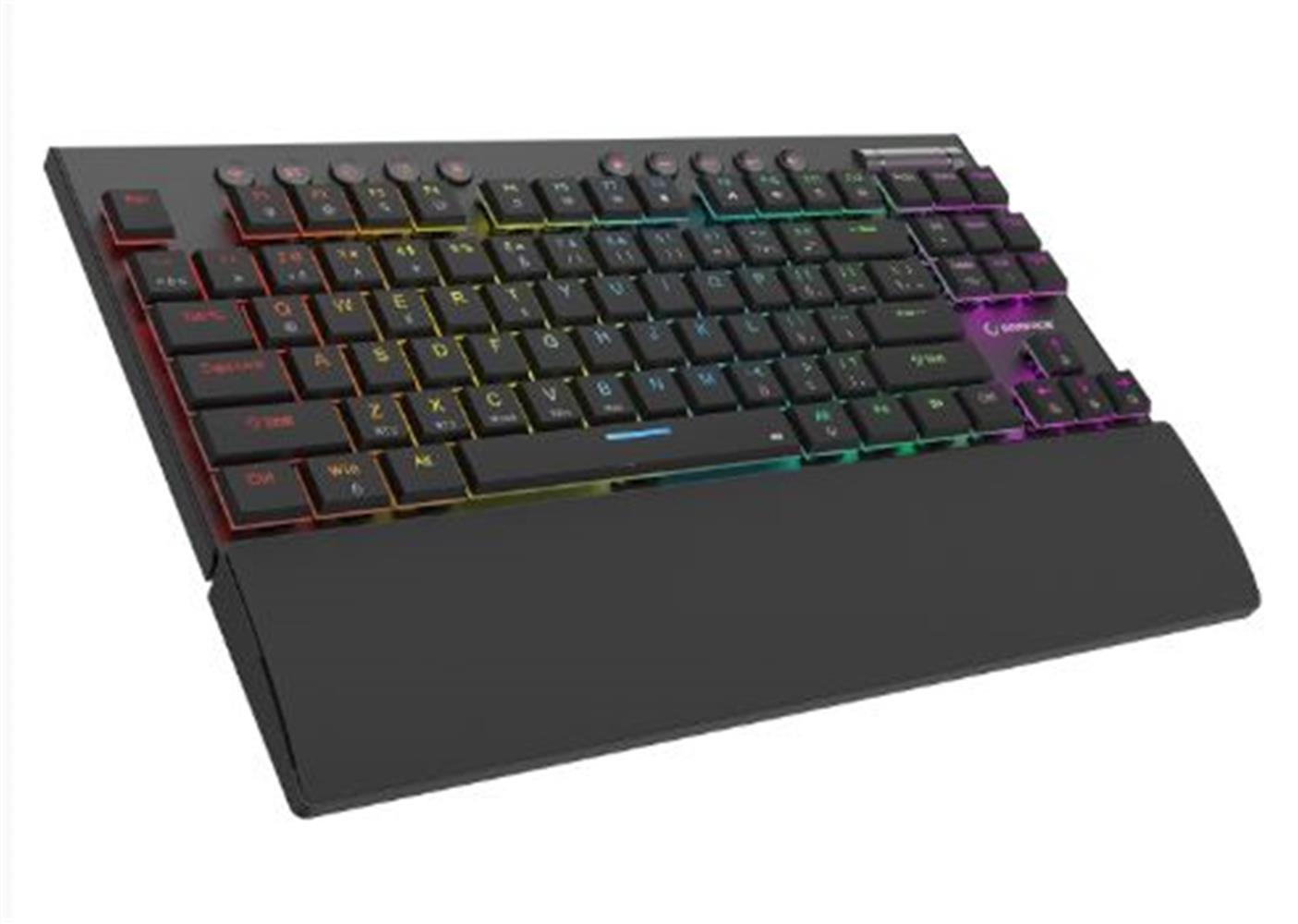 RAMPAGE BERU SIYAH 2.4G + BT WIRELESS RED SWITCH MEKANIK GAMING OYUNCU KLAVYE SLIM RGB