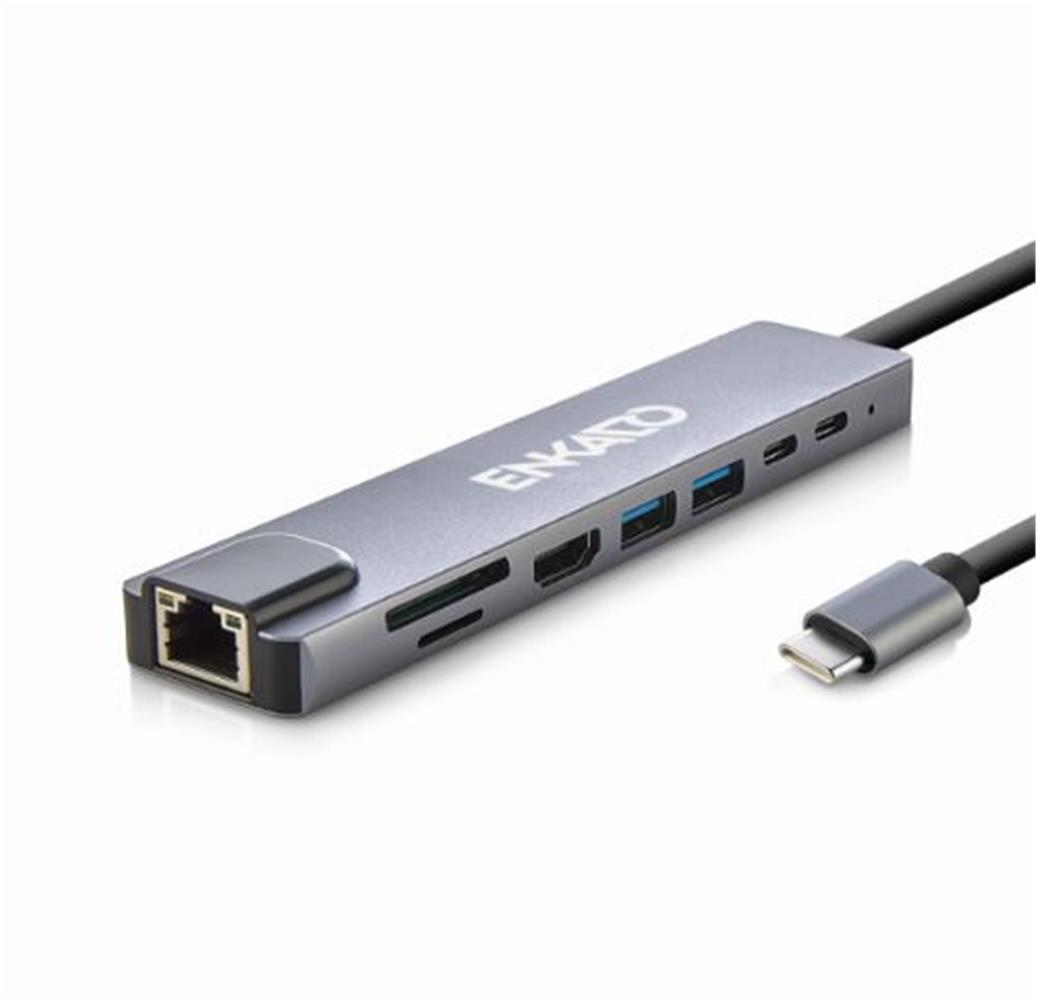 Enkado Ekd-Tp42 Type-C To To Hdmı 8İn 2Pd+2 Usb 2,0 +Hdmı 4K +Sd-Tf+Ethernet 100Mbs