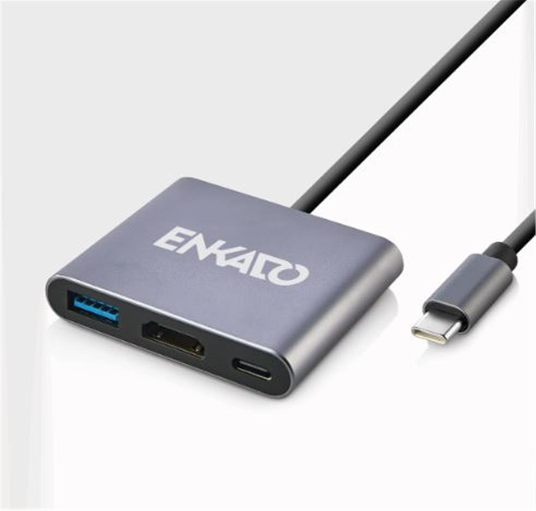 Enkado Ekd-Tp43 Typce-C To 3 İn1 Hdmı +Pd +Usb 3,0 Adaptör