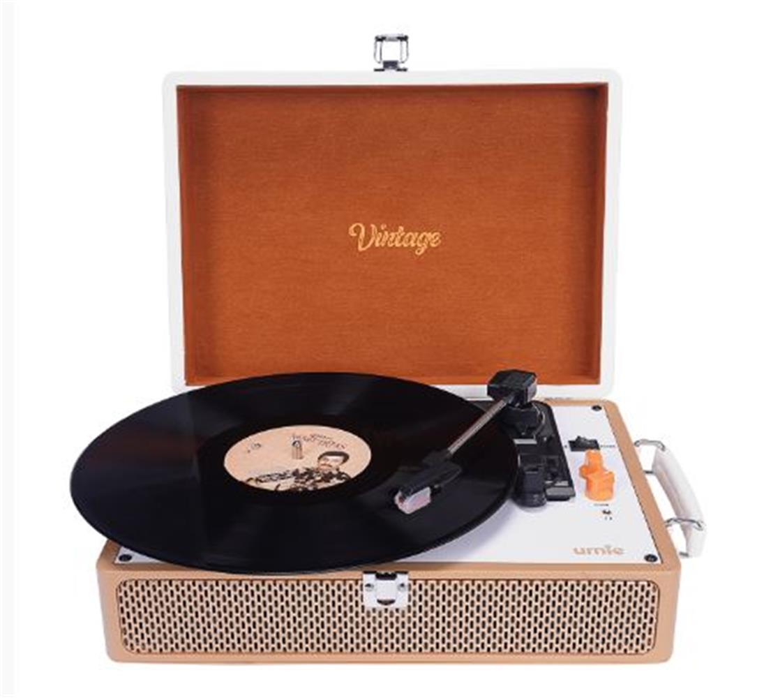 Umie Vintage Um-P353 Pikap Bluetoothlu 3.5Mm Auxın&Rcao Destekli Müzik Kutusu