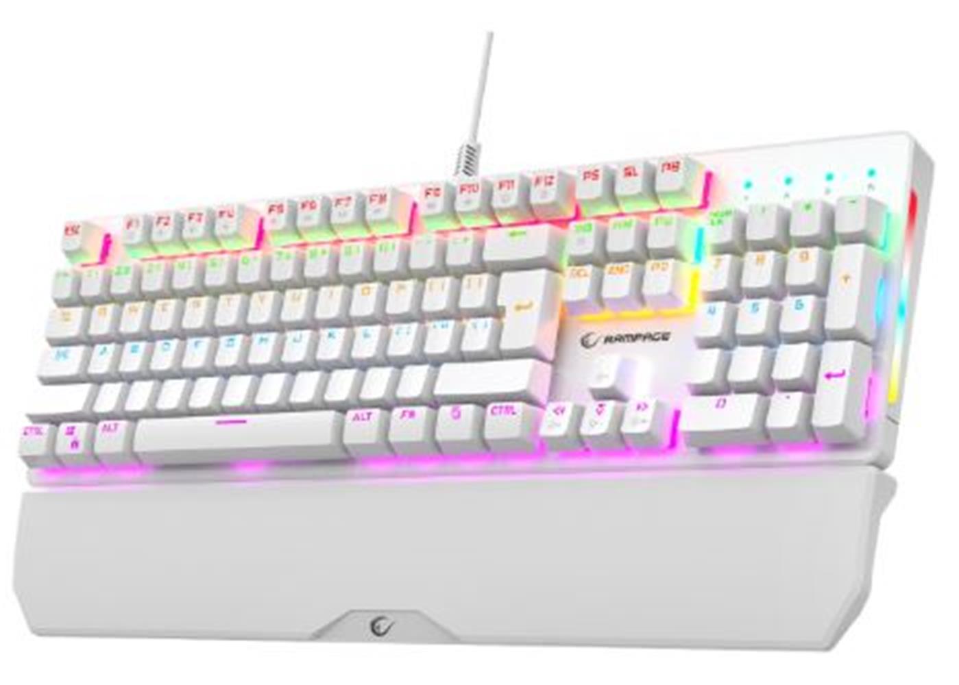Rampage Kb-R86 Umbra Beyaz Usb Rainbow Aydınlatmalı Blue  English Mekanik Gaming Oyuncu Klavye