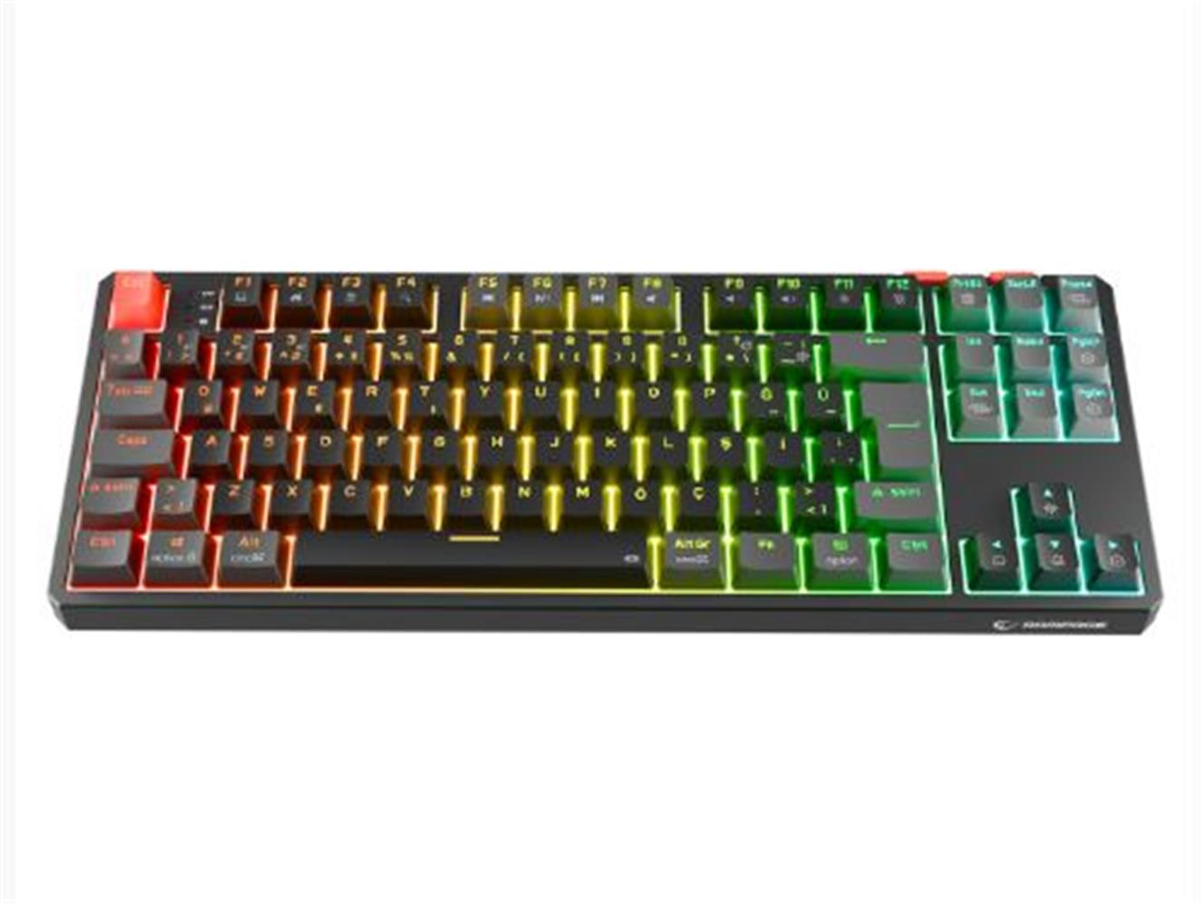RAMPAGE YORU TKL PRO SIYAH-GRI  TYPE-C  RED SWICH Q KABLOSUZ RGB MEKANIK OYUNCU KLAVYESI