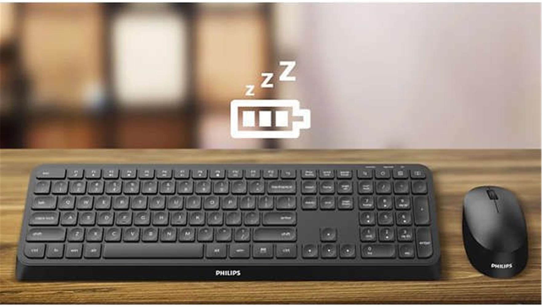 Philips Spt6307B-38 Kablosuz Klavye Mouse Seti Siyah 3000 Series 2.4Ghz Silent Desing