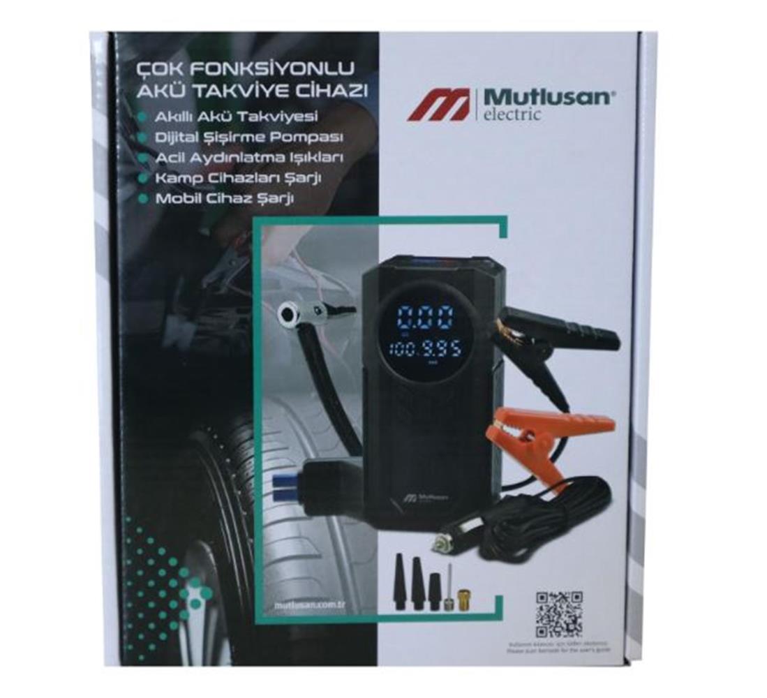 Mutlusan 10.000 Mah Çok Fonksiyonlu Akıllı Akü Takviyesi-Dijital Şişirme Pompası-I (999 999 53001)