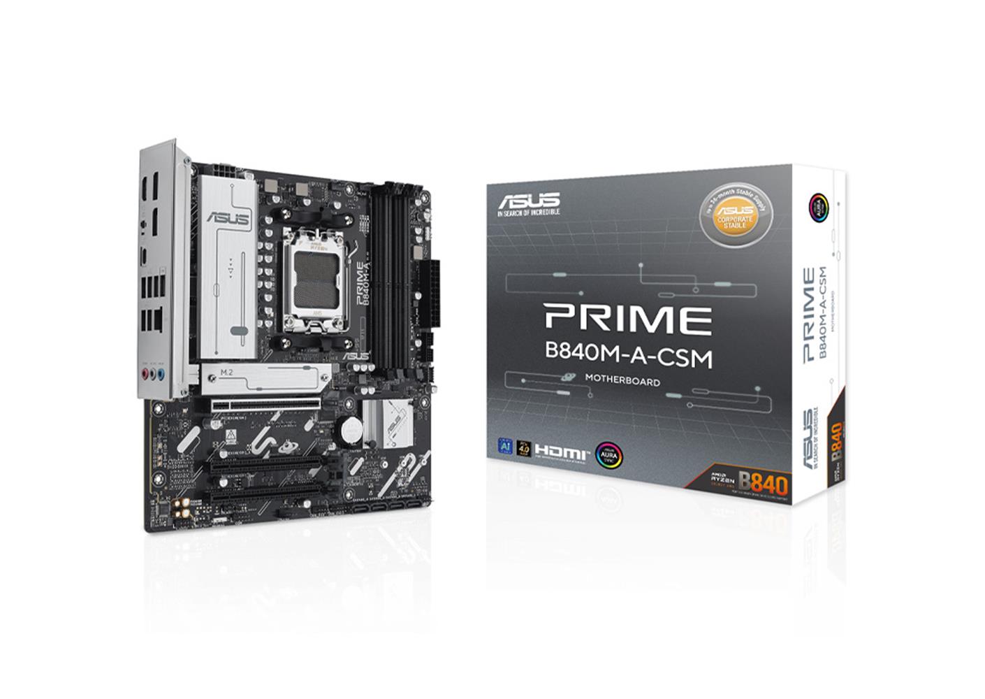 Asus Prime B840M-A-Csm Amd B840 Am5 Ddr5 7600 2Xdp Hdmı 3X M2 Usb3.2 Rgb Matx Anakart