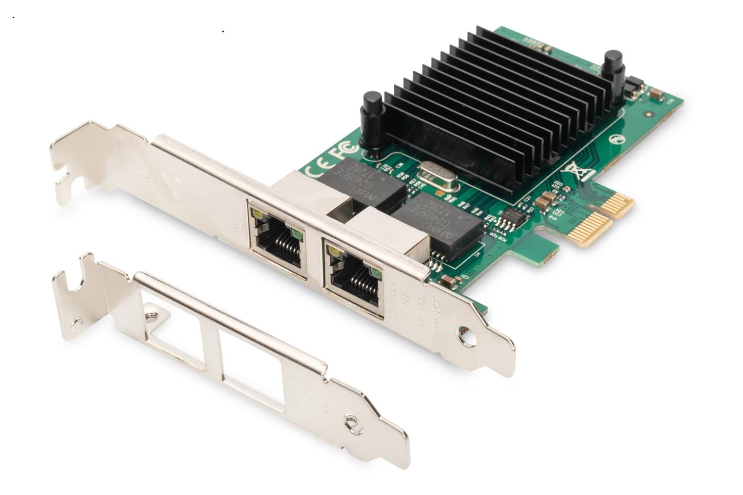 Digitus DN-10132 2 Port Gigabit Ethernet PCI Express Kart, düşük profil bracket, Intel çip takımı