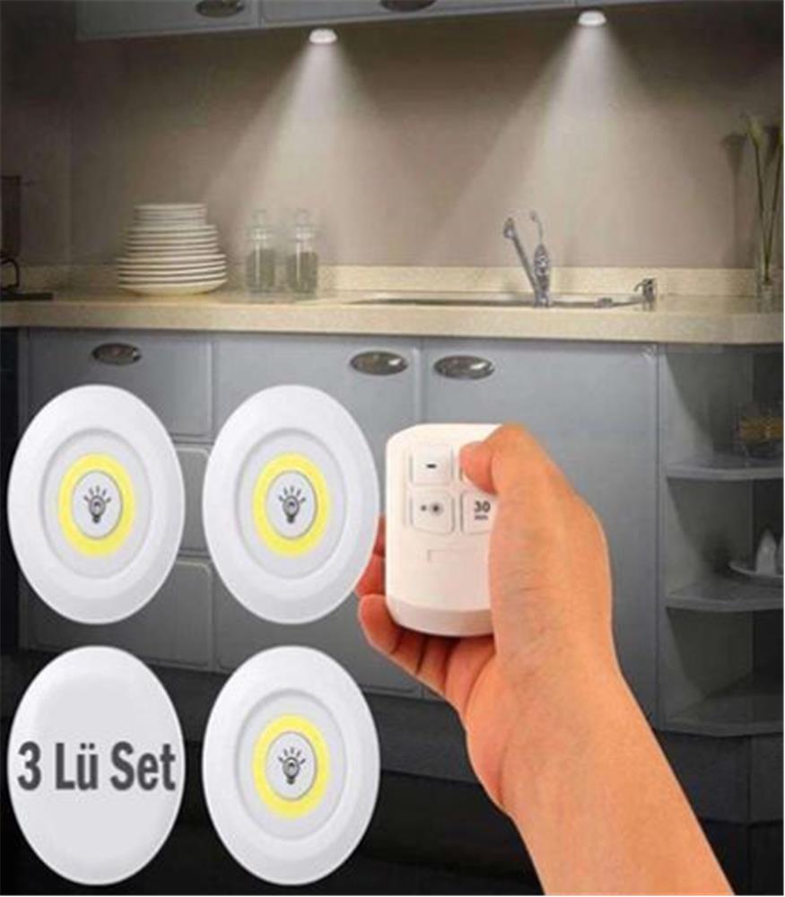 Elitled 3Lü Kumandalı Pilli Spotled