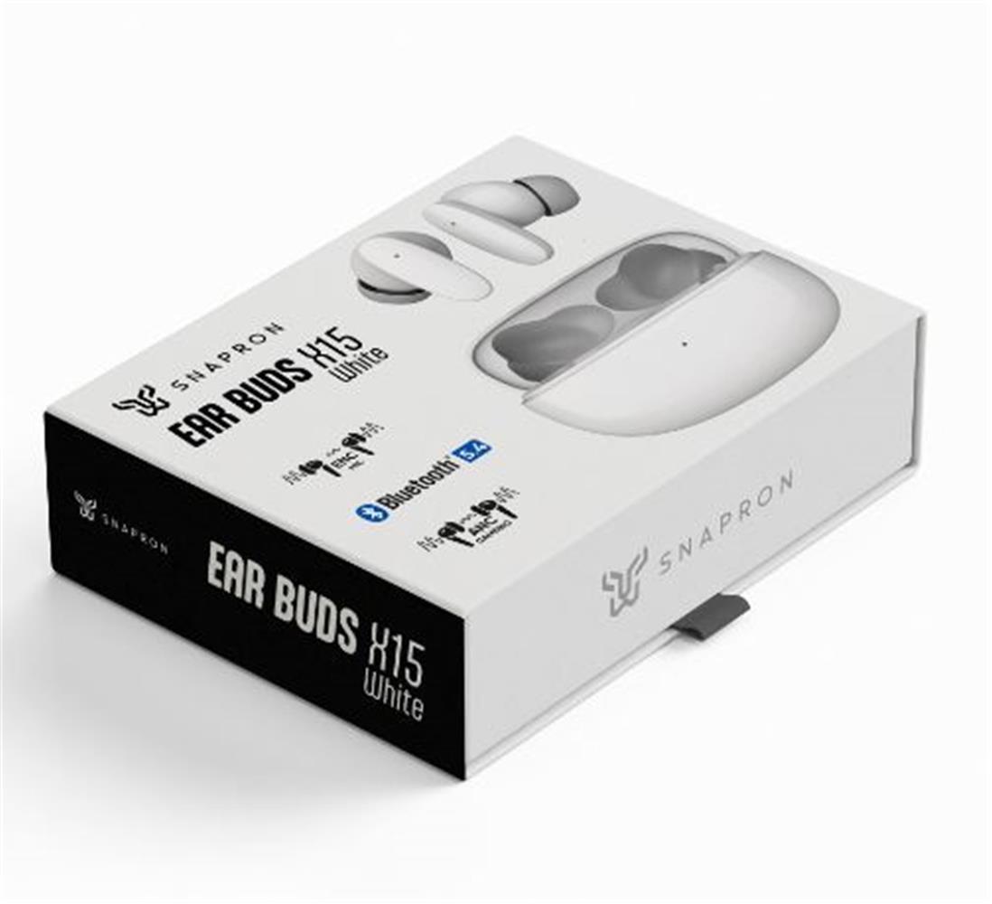 Snapron SNK-9005 Beyaz ANC   ENC Kablosuz Bluetooth 5.4 Kulaki İçi Kulaklık 