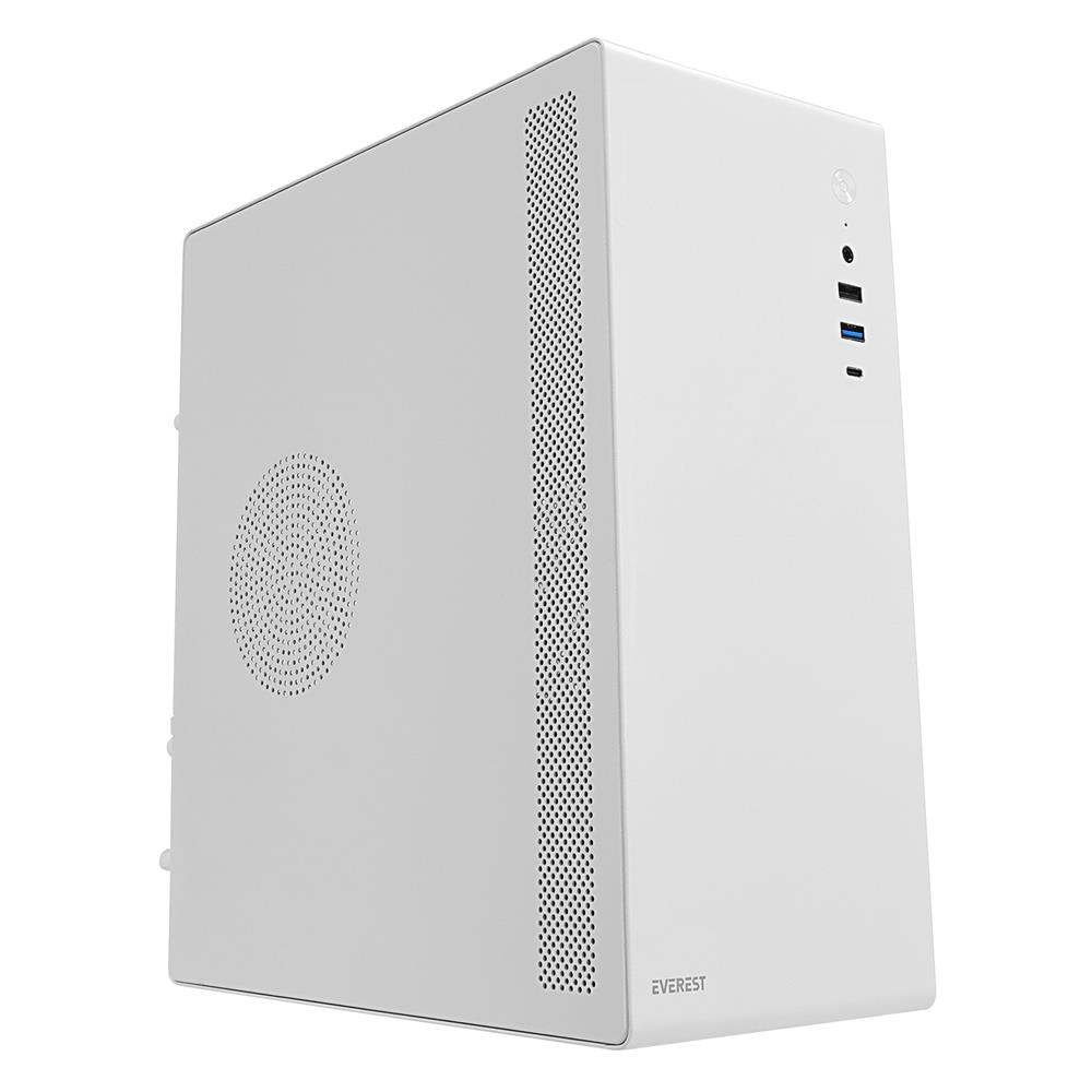 EVEREST K250 PEAK 250W MICRO PSU BEYAZ USB3.0+USB2.0+TYPE-C+HD AUDIO KOMPAKT MİD-T PC KASASI