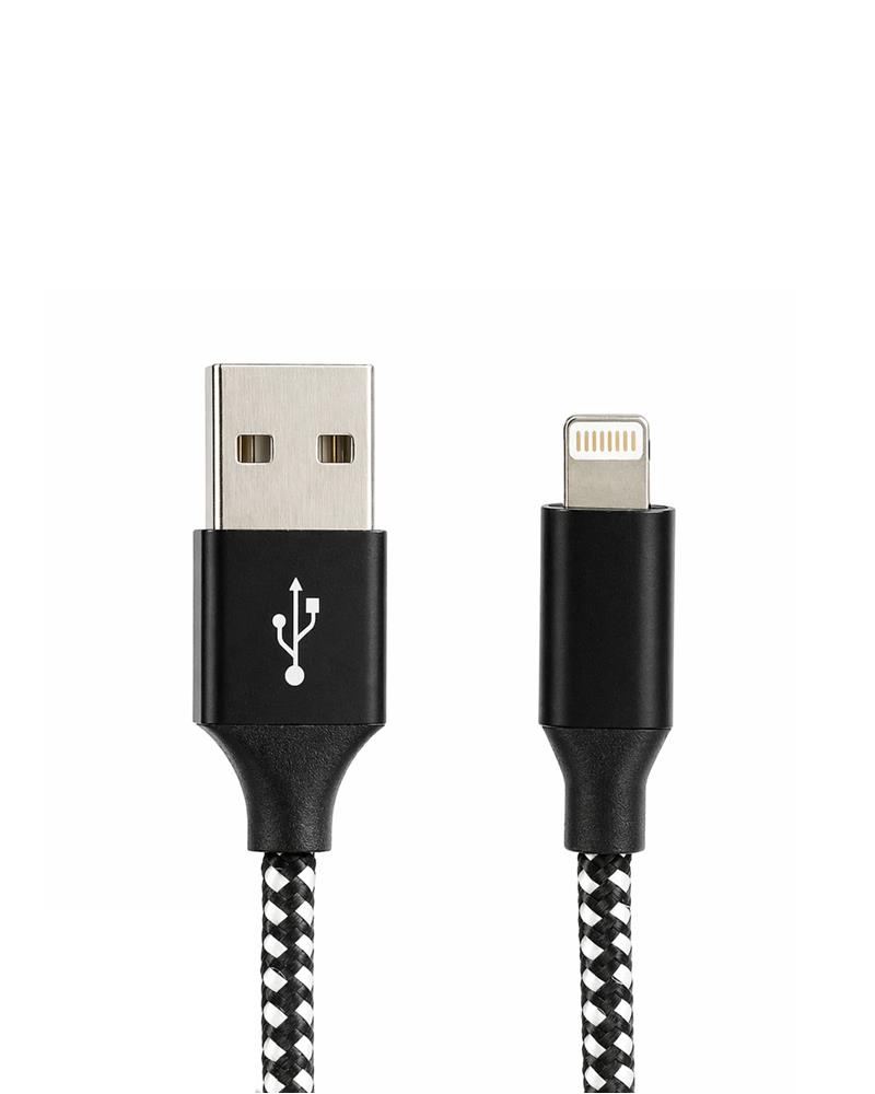 Vcom Cu251 Lightning To Usb 3M 12W (5V-2.4A) Örgülü Şarj Kablosu