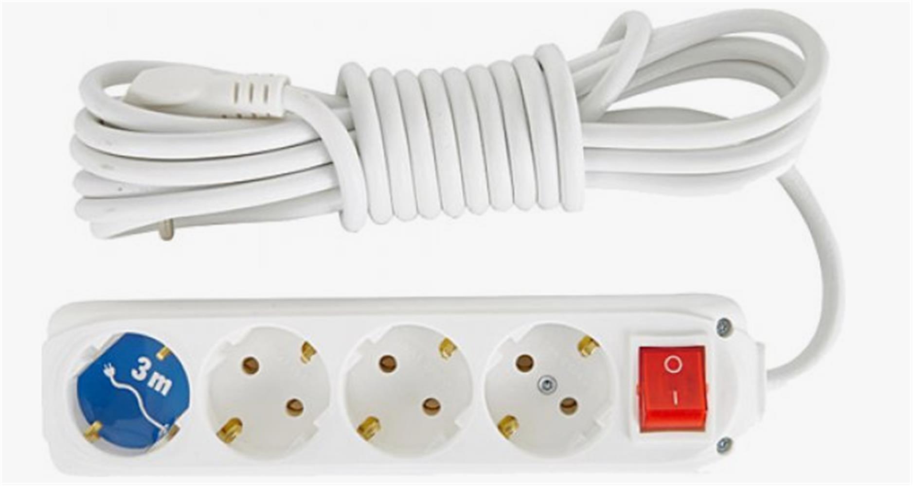 Almera 4Lü 3Mt Anahtarlı Topraklı Priz