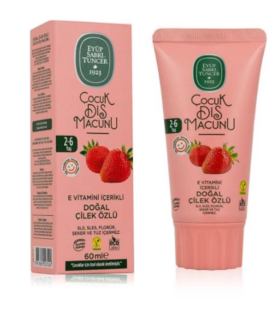 Eyüp Sabri Tuncer Doğal Çilek Özlü 2-6 Yaş Çocuk Diş Macunu 60 Ml