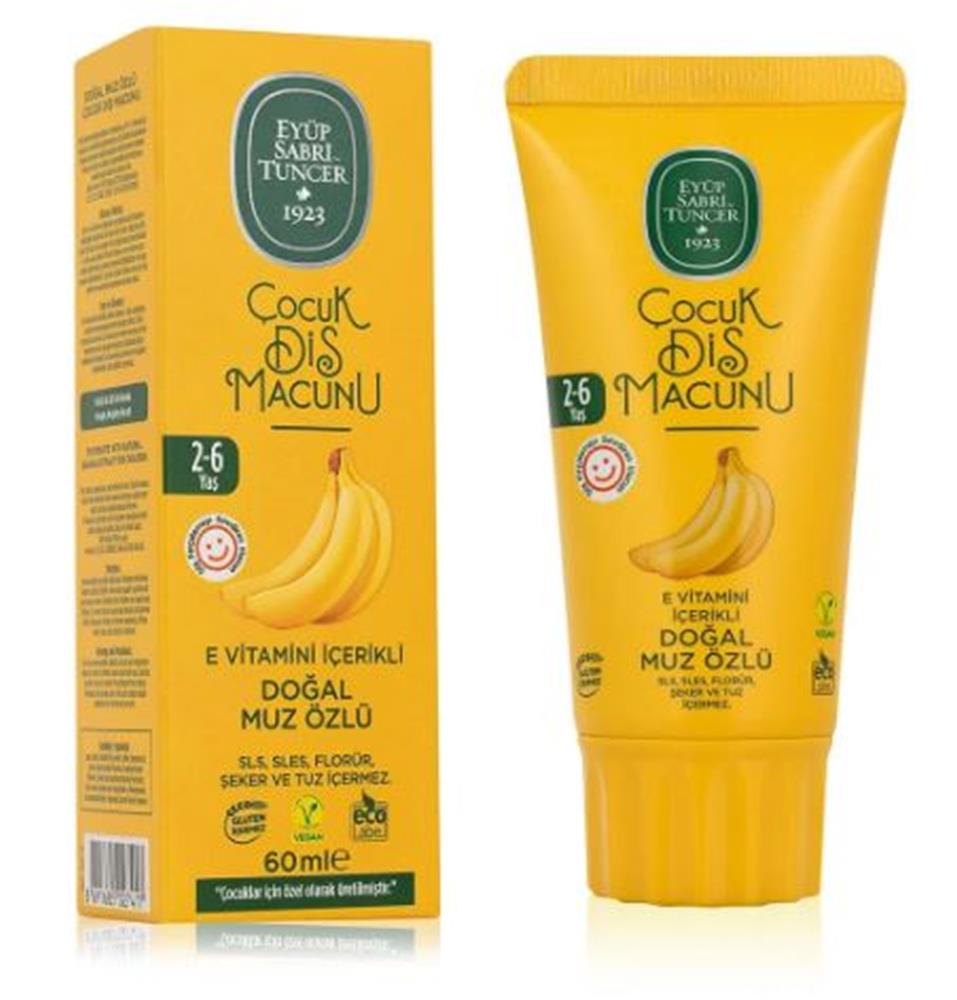 Eyüp Sabri Tuncer Doğal Muz Özlü 2-6 Yaş Çocuk Diş Macunu 60 Ml
