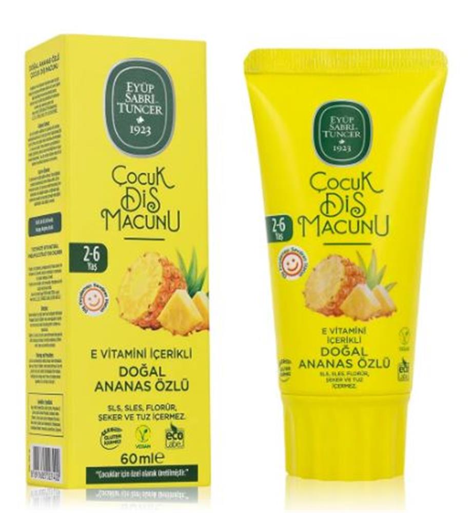 Eyüp Sabri Tuncer Doğal Ananas Özlü 2-6 Yaş Çocuk Diş Macunu 60 Ml