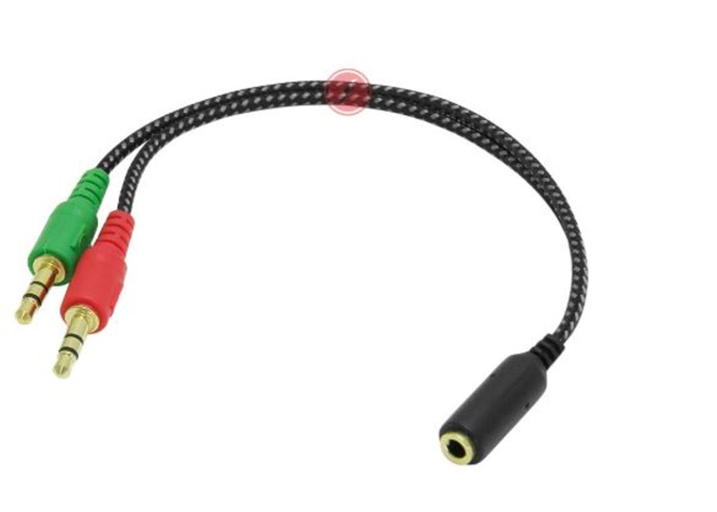 Frisby Fa-6624Ac 2X3.5Mm Stereo Erkek - 4 Pin 3.5Mm Stereo Dişi Y Kablo
