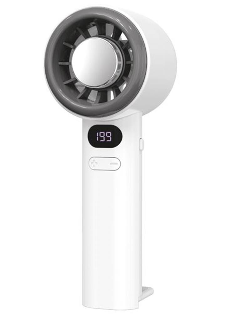 FENY FN-F40 BEYAZ KADEMELİ ULTRA SESSİZ LED GÖSTERGELİ ŞARJLI 1800MAH TURBO MİNİ EL FANI