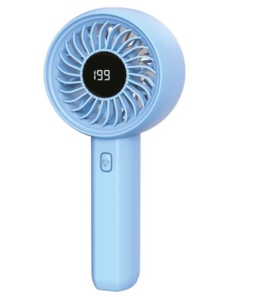 Feny Fn-F45 Mavi Kademeli Ultra Sessiz Led Göstergeli Şarjlı 1800Mah Turbo Mini El Fanı