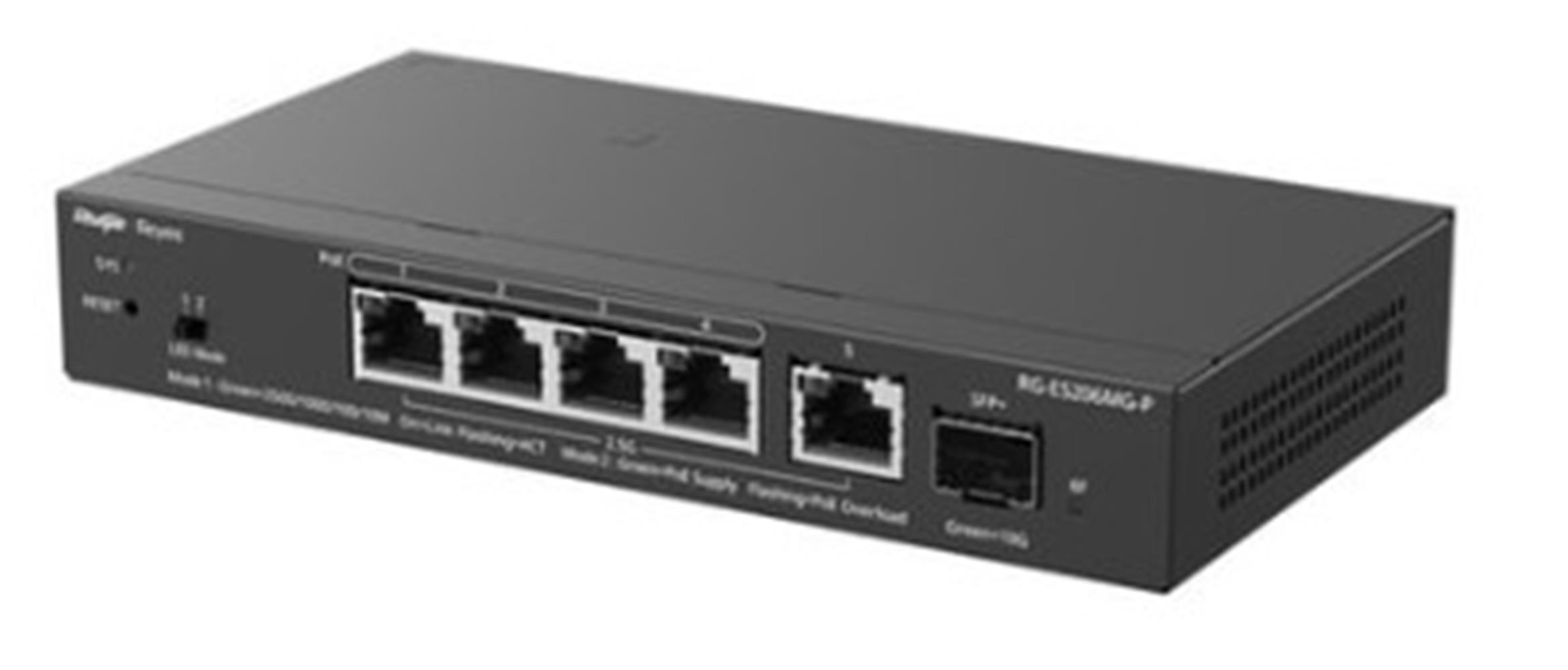 Ruijie-Reyee Rg-Es206Mg-P 6 Port 10-100-1000Mbps Multi-Gigabit Yönetilebilir Switch 4Port Poe+70W